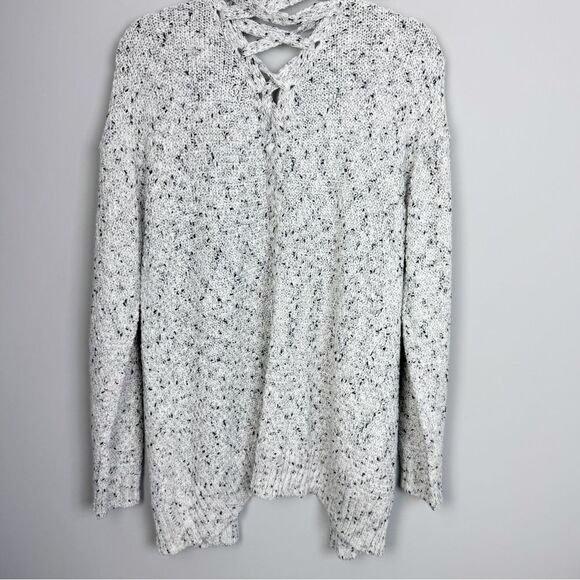 LOVE BY DESIGN | NEW Open Front Knit White Cardigan Braided Back Women’s Size L - Picture 8 of 9